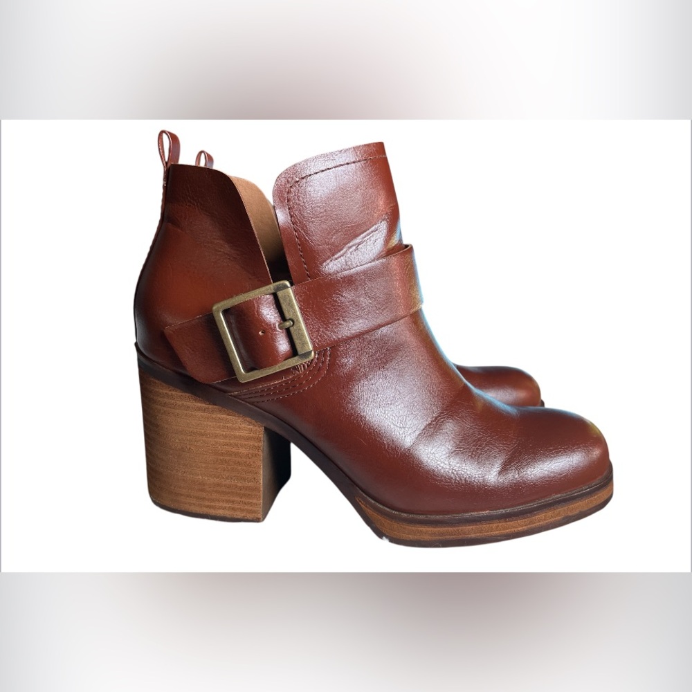 KORKS Kork Ease Tea Ankle Boots Bootie Tan Leather Womens US 11 - Picture 3 of 9